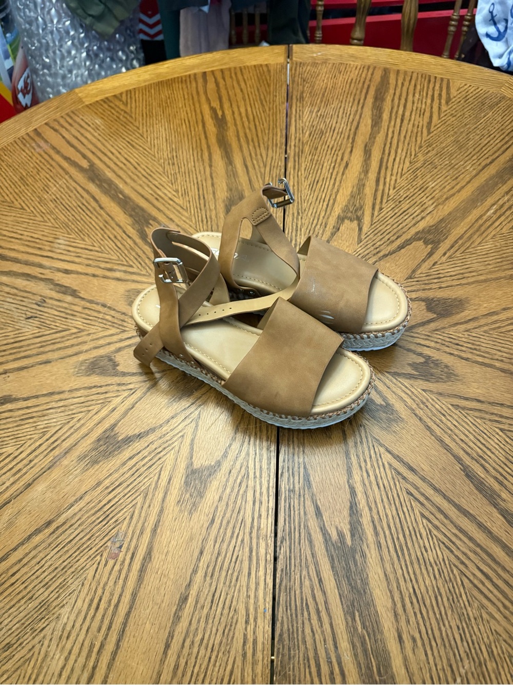 Soda Tan Espadrille-Style Strappy Sandals